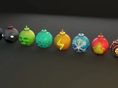 Pack Bomb  Low-poly 3D model