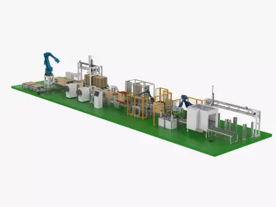 Fully Automatic Air Conditioners Packaging Line 3D model
