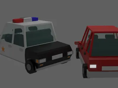 cars police lowpoly vehicle  Free low-poly 3D model