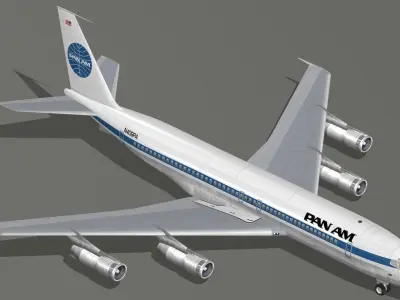 Boeing 707-300 Pan Am 1970s-1980s Livery 3D model