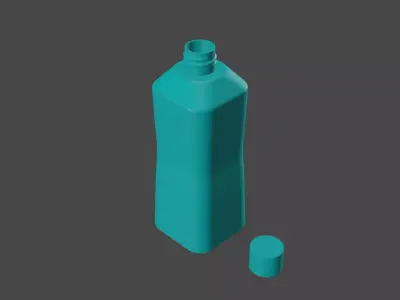 3D-Printable water bottle with lid Free 3D print model