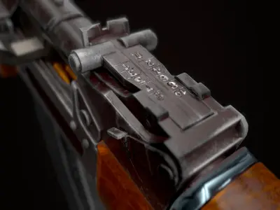 AKM - assault rifle Low-poly 3D model