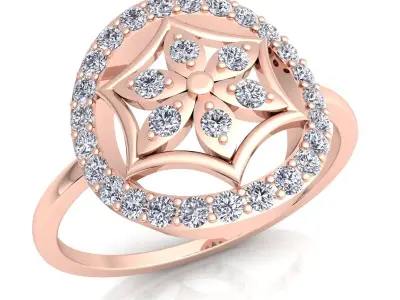 Fancy Woman Diamond Ring 21 3D print model
