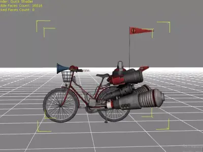 bicycle fbx with rocket Free 3D model