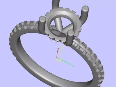 2 carat Round Stone Solitary Ring 3D print model purchase