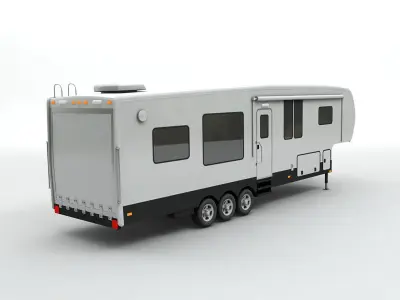 Fifth Wheel Travel Trailer Toy Hauler 3-Axle 3D model