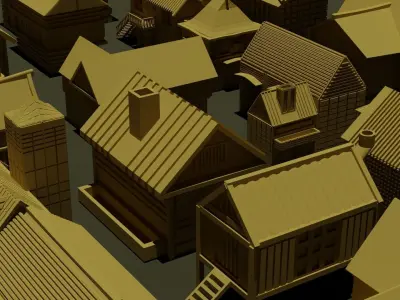3D Medieval building Pack 3D model