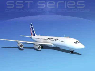 Boeing 707-320 SS Air France 1 3D model