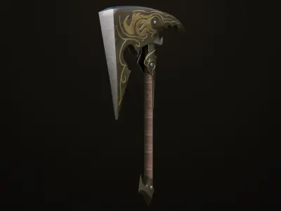 Battle Axe13 All PBR Unity UE Textures Included Low-poly 3D model