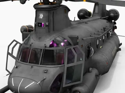 MH 47 Chinook 2 Rigged 3D model