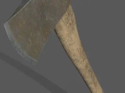 PBR Wood Axe Low-poly 3D model