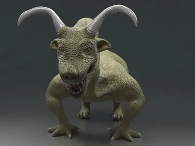 green monster Low-poly 3D model