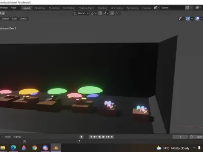 Neon Forest Low poly Asset Pack Free low-poly 3D model