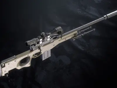SR 96 P Sniper Rifle Low-poly 3D model