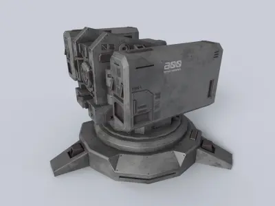 Defense turret Low-poly 3D model by Anima-Z