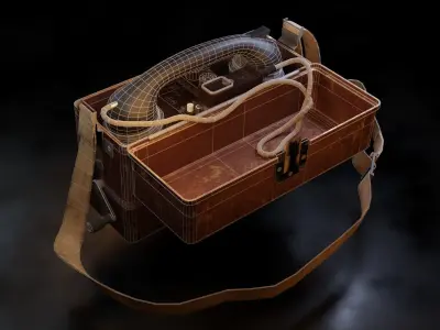 WW2 Military Telephone Low-poly 3D model