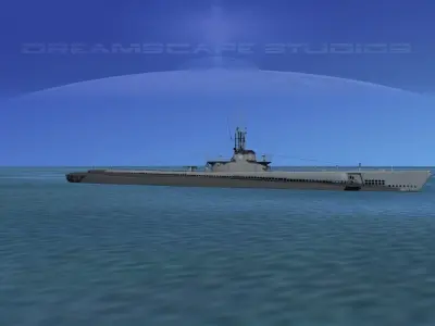 Balao Class Submarine SS371 USS Lagardo VHP 3D model