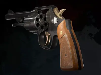 Revolver SmithWesson 10 Low-poly 3D model