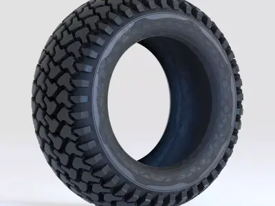 Offroad Tire Wheel Design  Low-poly 3D model