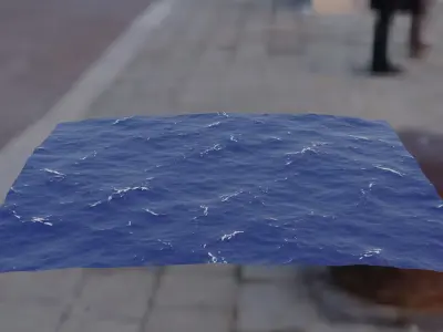Animated ocean 3D model Low-poly 3D model