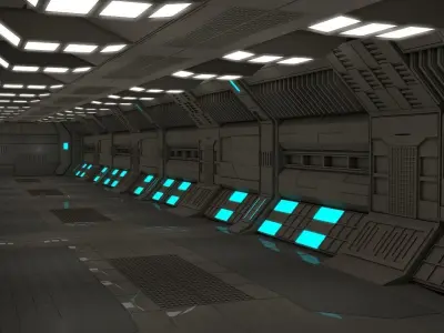 Sci Fi Corridor  3D model 74