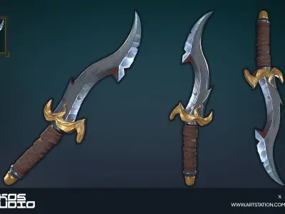 Stylized Daggers Low-poly 3D model