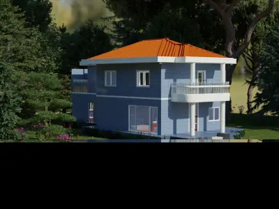 Natural house exterior Free 3D model