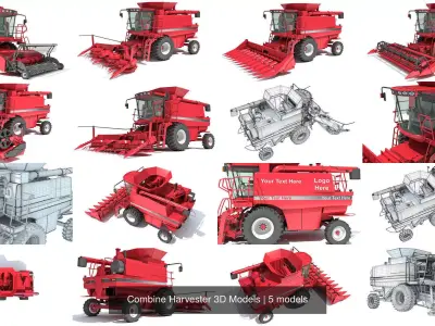 Combine Harvester 3D Models 3D Model Pack
