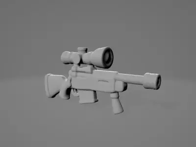 Stylized Sniper Rifle Fortnite Style 3D Model 3D model
