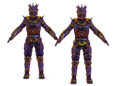 Subdivision 3D Men The Knight Dark Lord Low-poly 3D model