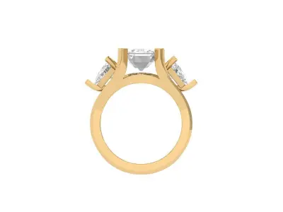 3 Stone Emerald Wedding Ring 3D print model