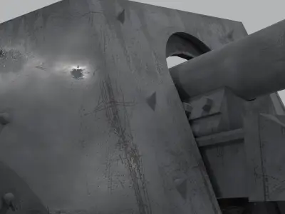 Pak 40 German anti tank gun WW2 Recoil Animation Free 3D model