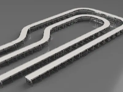 Conveyor Belt Bundle - Assembly Line 3D model
