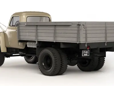 GAZ 53 flatbed body 1961 3D model