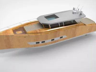 Modern luxury yacht Low-poly 3D model