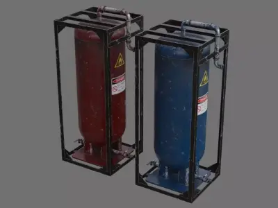 Oil Storage 1D Low-poly 3D model