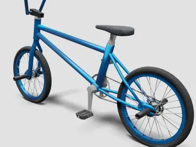 BMX Bike - Blue  Low-poly 3D model