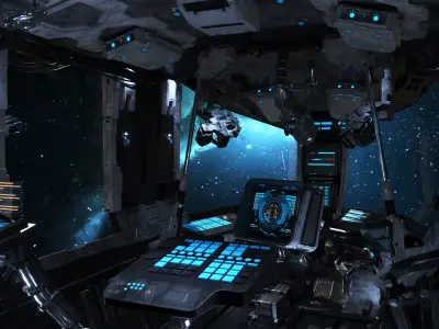 Spaceship Cockpit v5 3D model