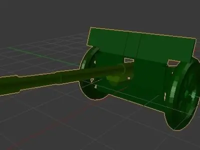 military cannon Low-poly 3D model