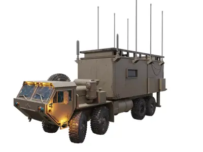 Tactical armored command shelter 3D model