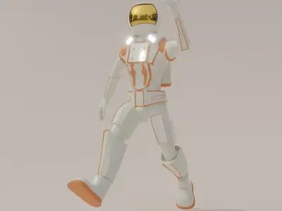 Astronaut cartoon style rigged Funny 3D model