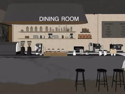 coffee shop coffee bar  3D model