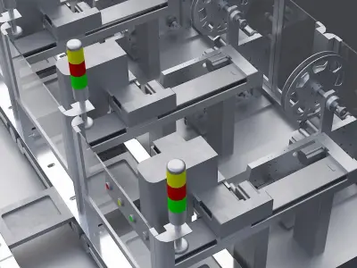 Flat shell automatic labeling production line 3D model