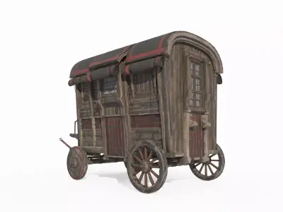 Medieval vehicle carriage 3D model
