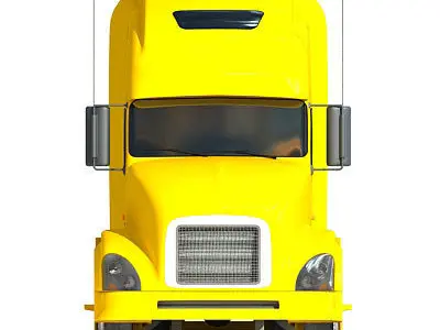 Yellow American Truck Flatbed 3D model
