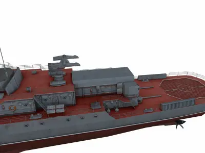 Kresta 1-class cruiser Low-poly 3D model