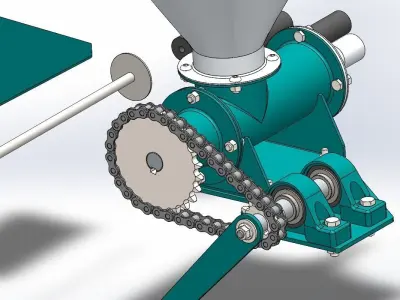 Hand Crank Operated Briquette Machine 3D model