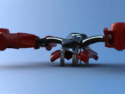Futuristic Jet Quadcopter Aircraft 3D model