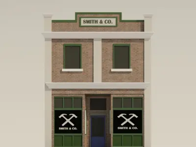 Low-poly Small Town Hardware Store Low-poly 3D model