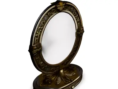 Antique Oval Table Mirror 3D Model Low-poly 3D model